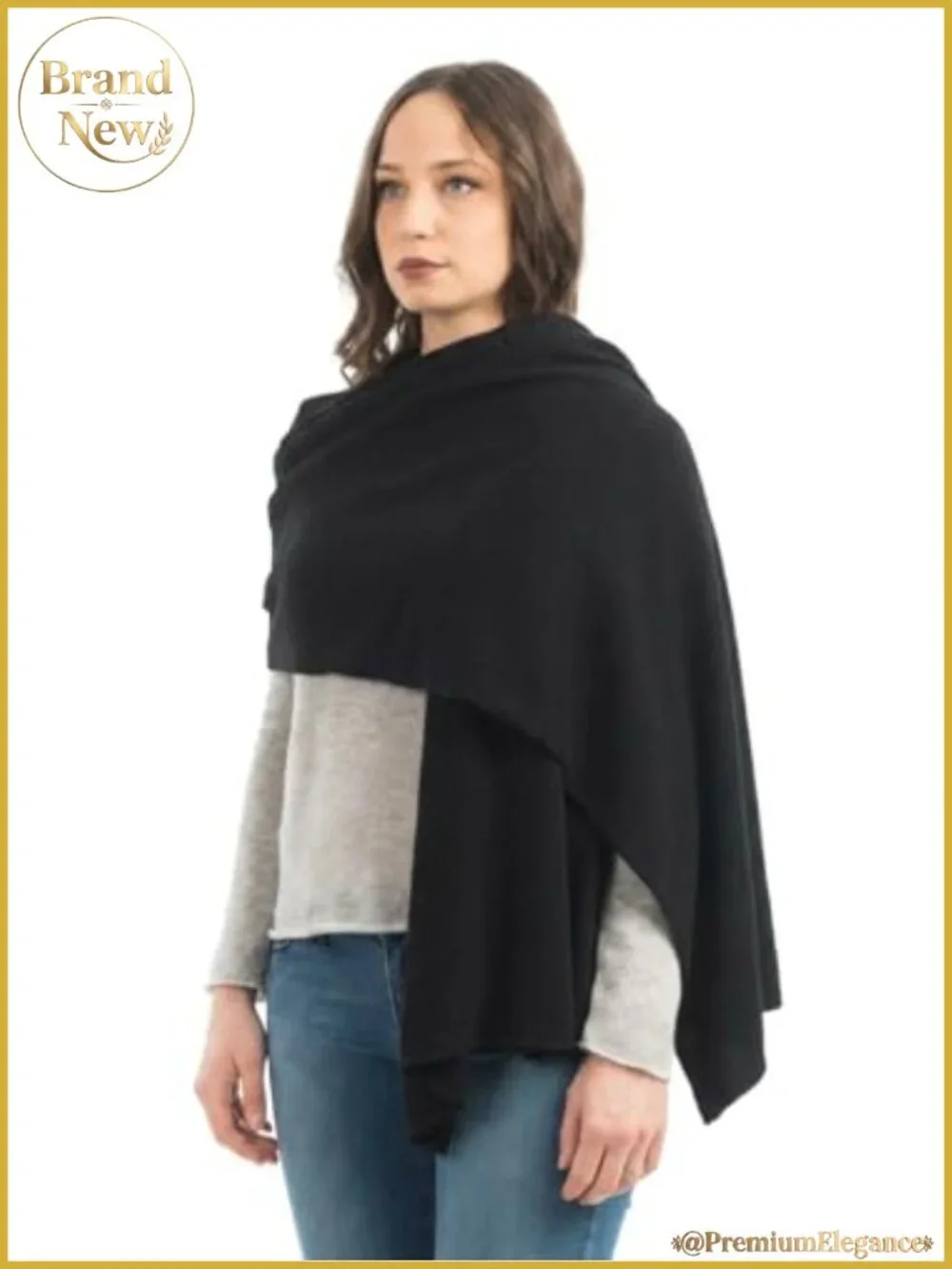 Wool Cashmere Blend Stole Wrap Scarf Shawl Pashmina One Size Italy